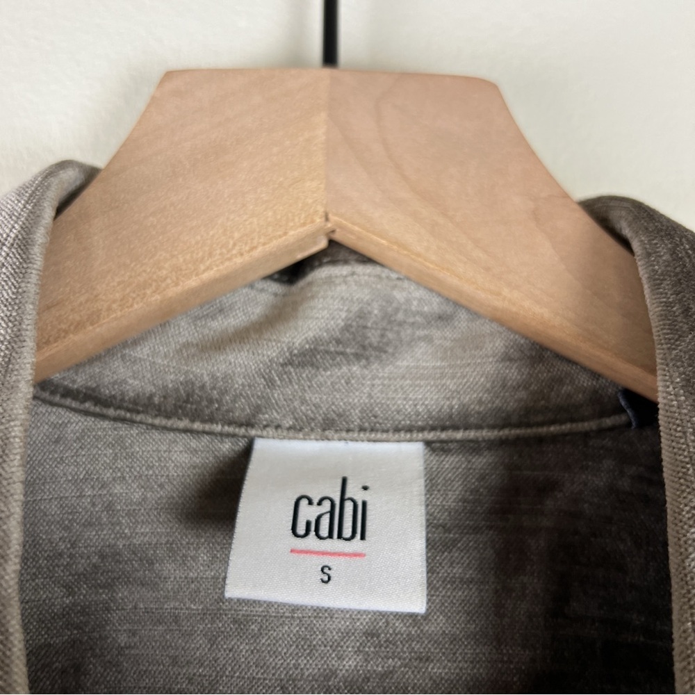 CAbi Gray Taupe Button Front Sunday Topper Velvet Jacket - Picture 3 of 6
